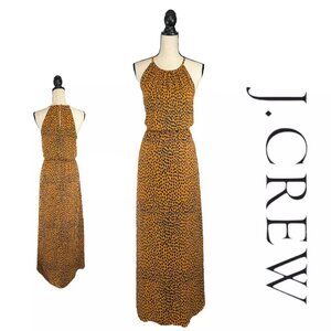 J. Crew Factory High-Neck Leopard Print Maxi Dress Size 6